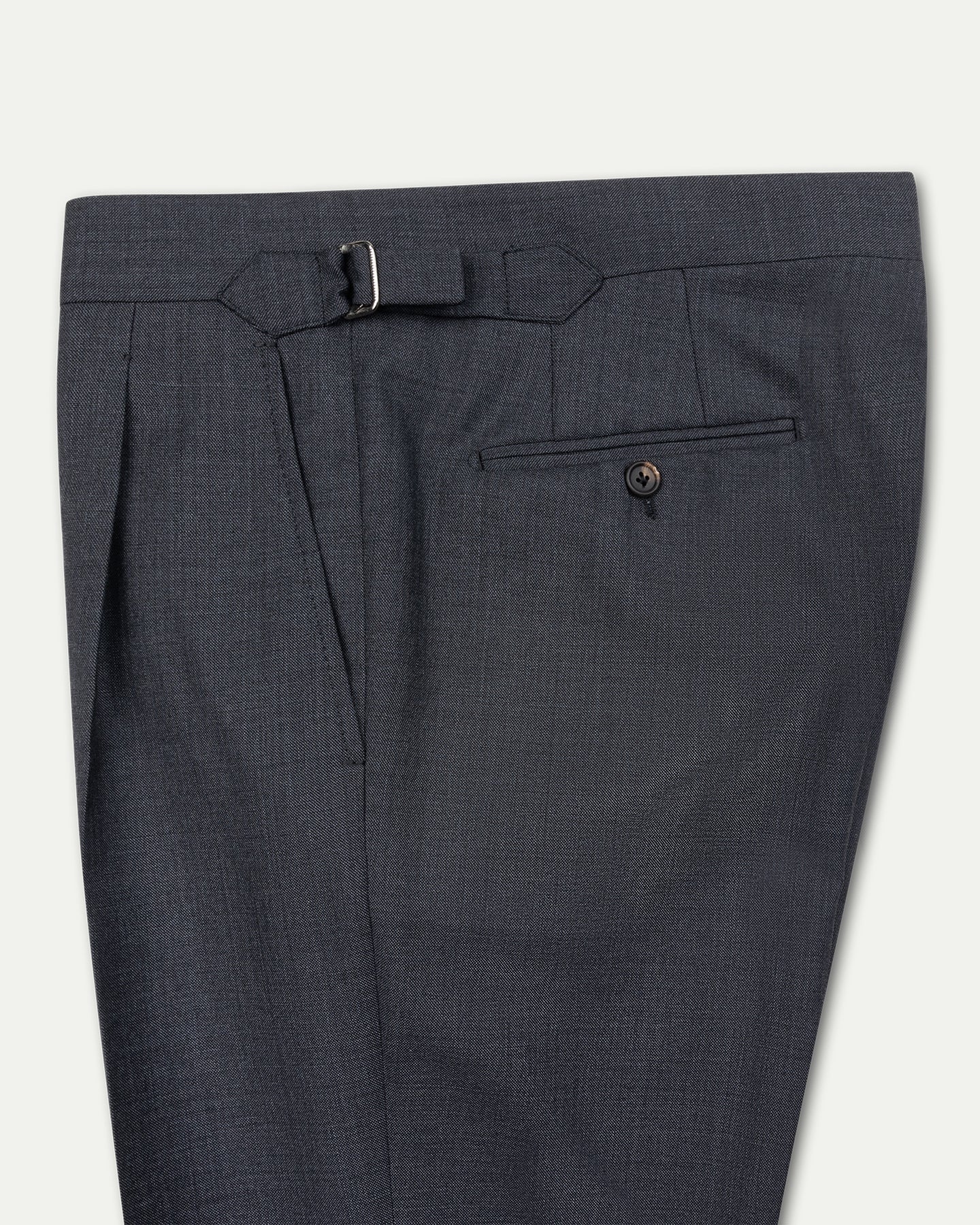 Made-To-Order Mid Grey Sharkskin Suit Trousers
