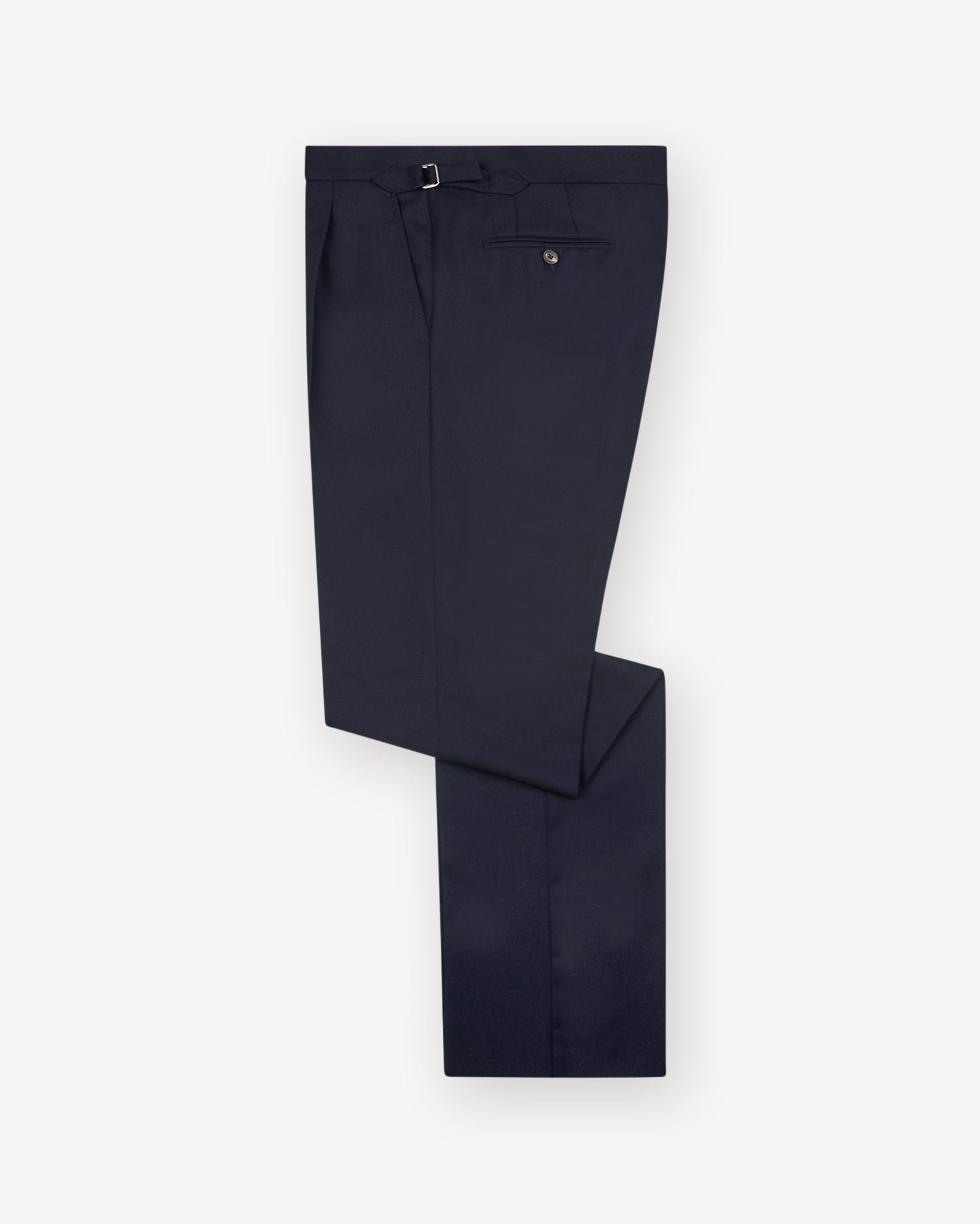 Navy Hopsack Suit Trousers