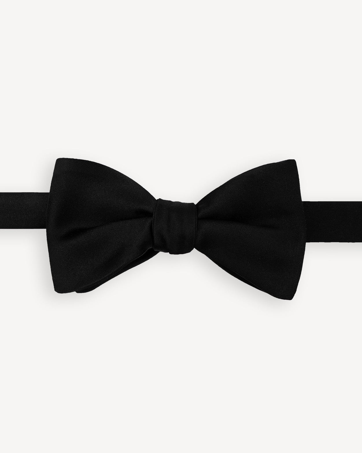 Black Satin Silk Large Butterfly Bow Tie