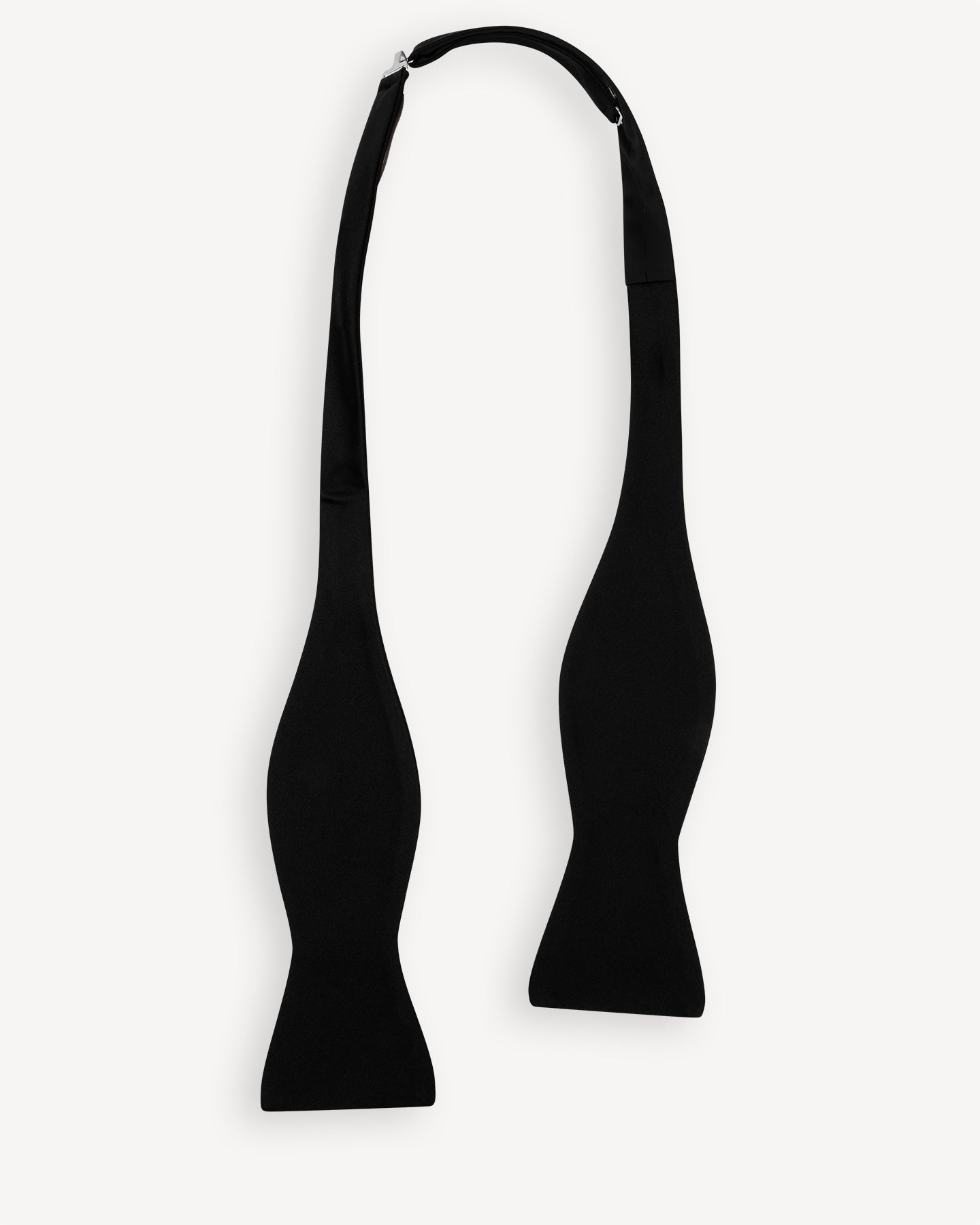 Black Satin Silk Butterfly Bow Tie