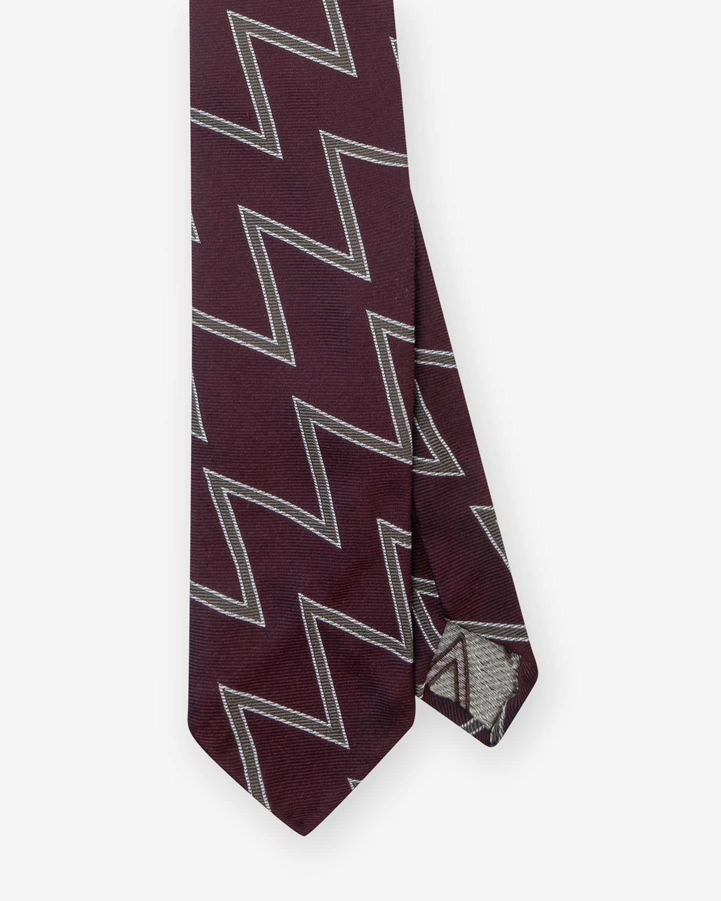 Burgundy Brown and White Royal Artillery Regimental Tie