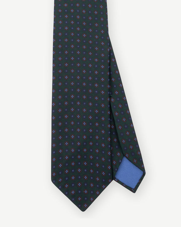 Dark Green Small Floral Ancient Madder Tie