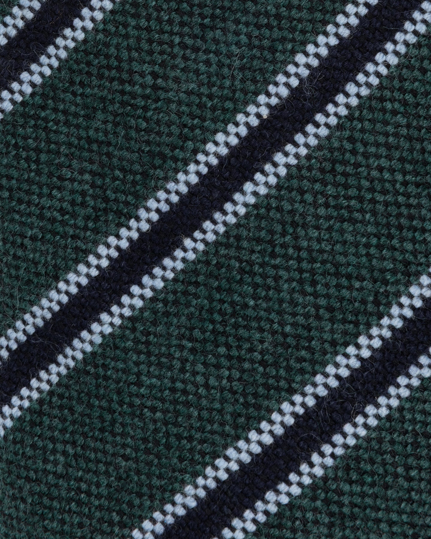 Green Navy Stripe Cashmere Wool Tie