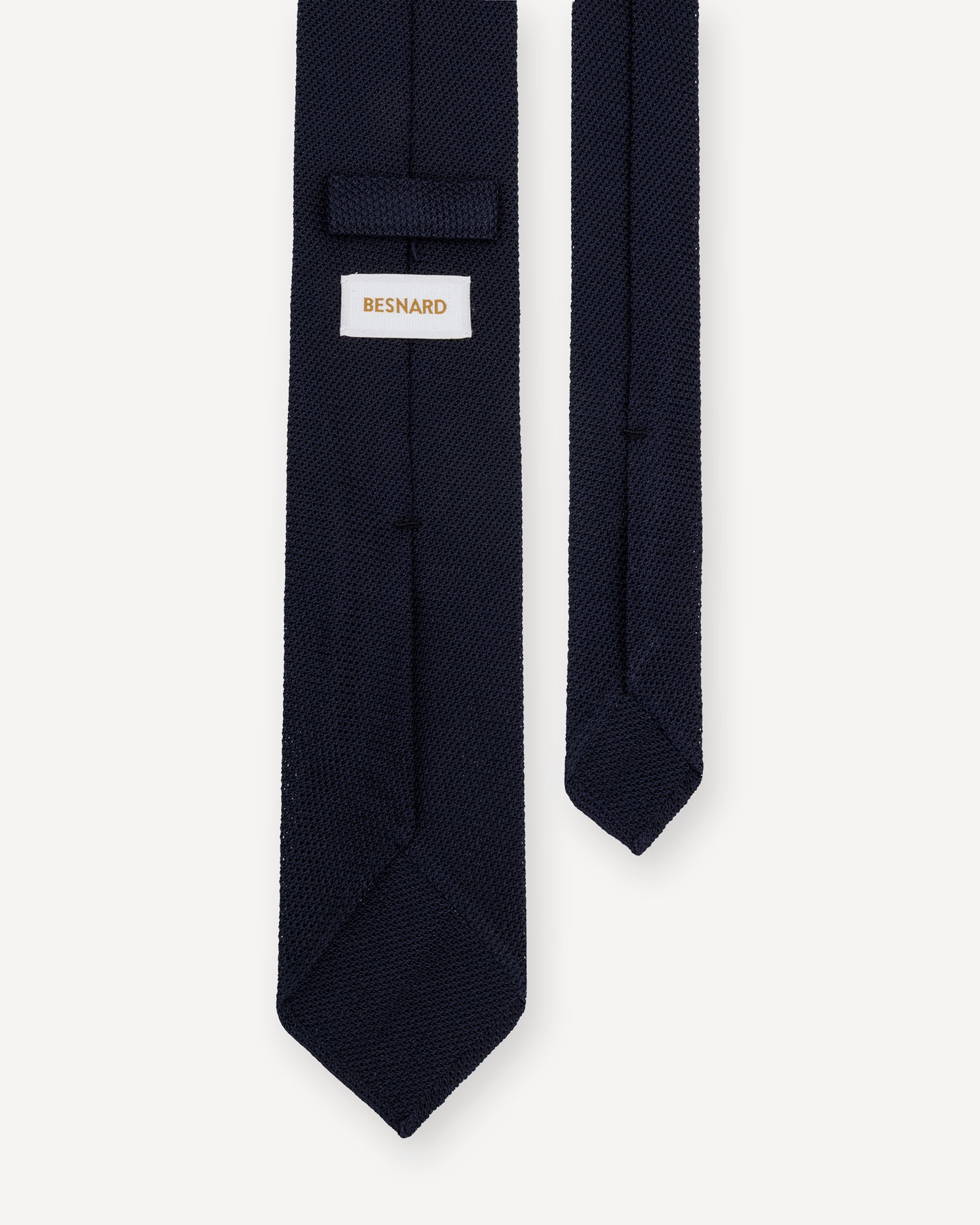 Navy Garza Fina grenadine tie with hand rolled blades