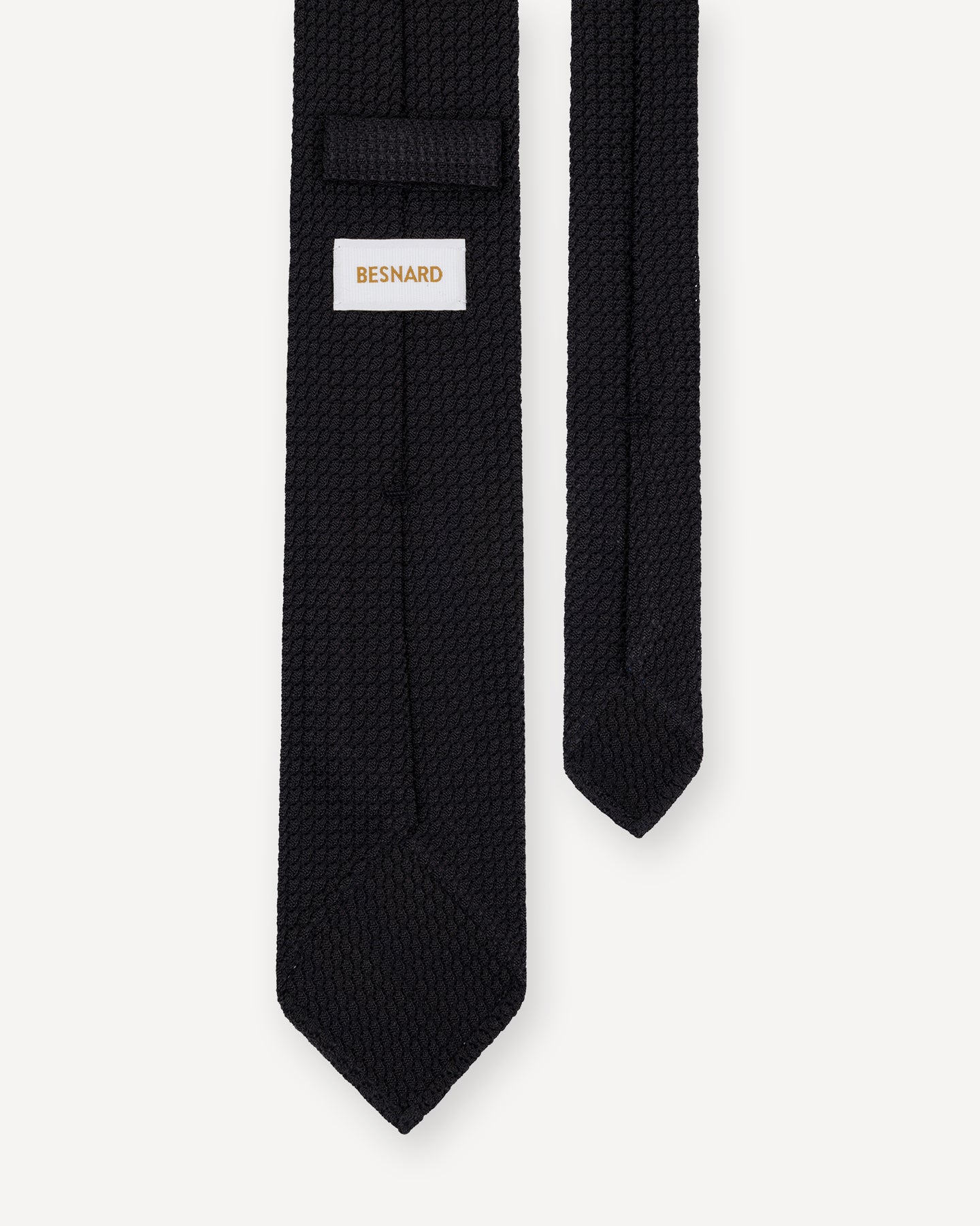 Black Garza Grossa grenadine tie with hand rolled blades