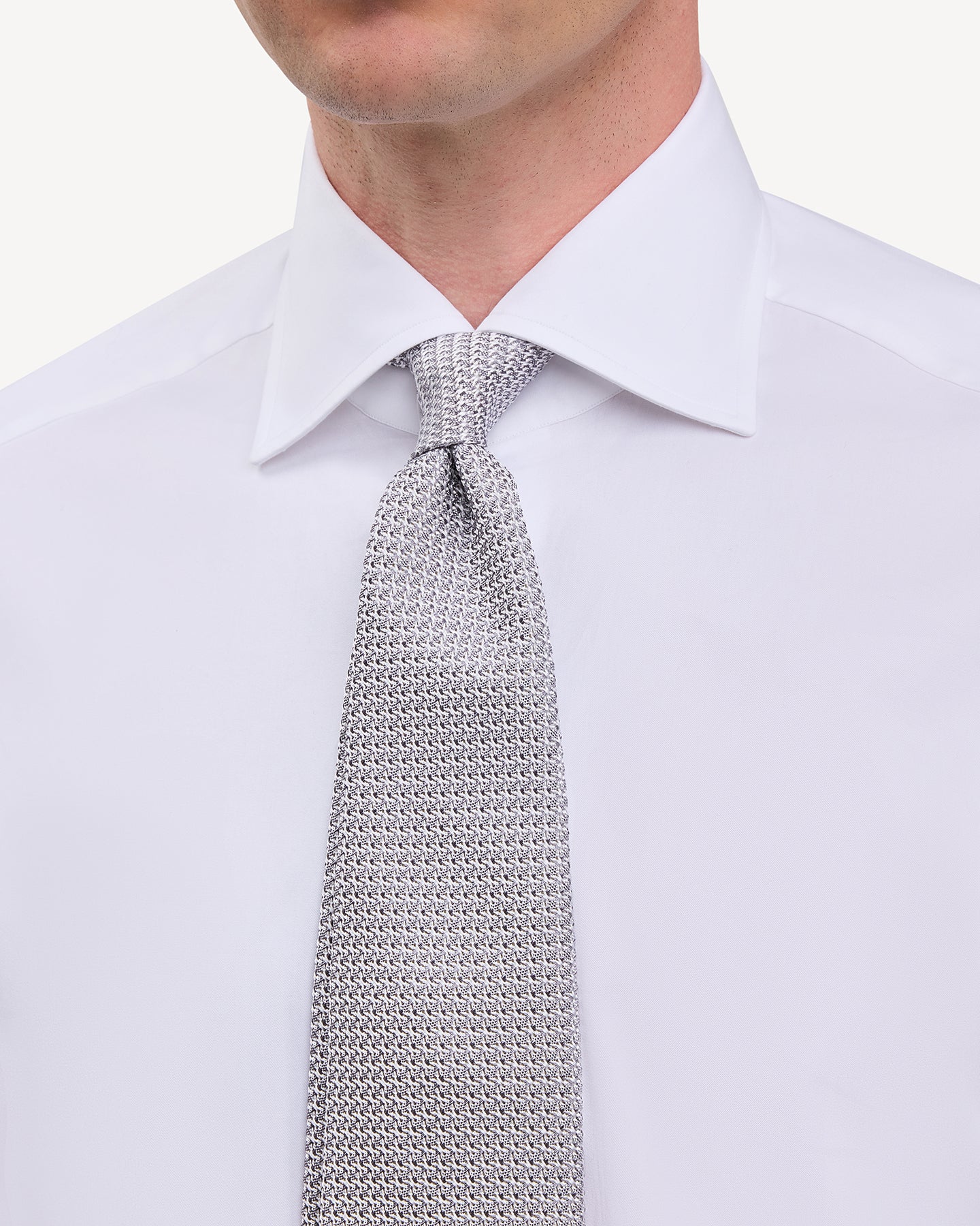 Light Grey Garza Grossa Grenadine Tie