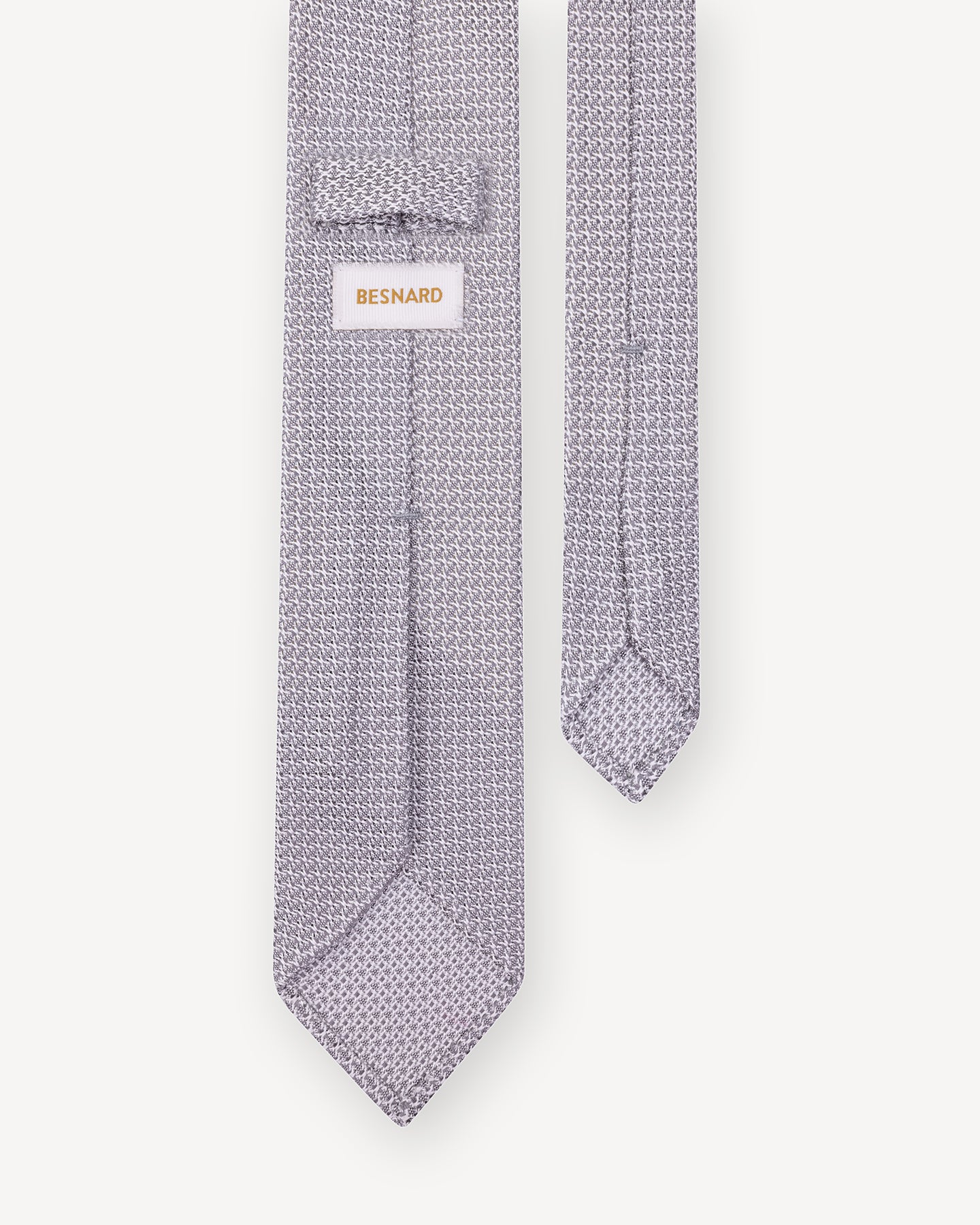 Light Grey Garza Grossa grenadine tie with hand rolled blades