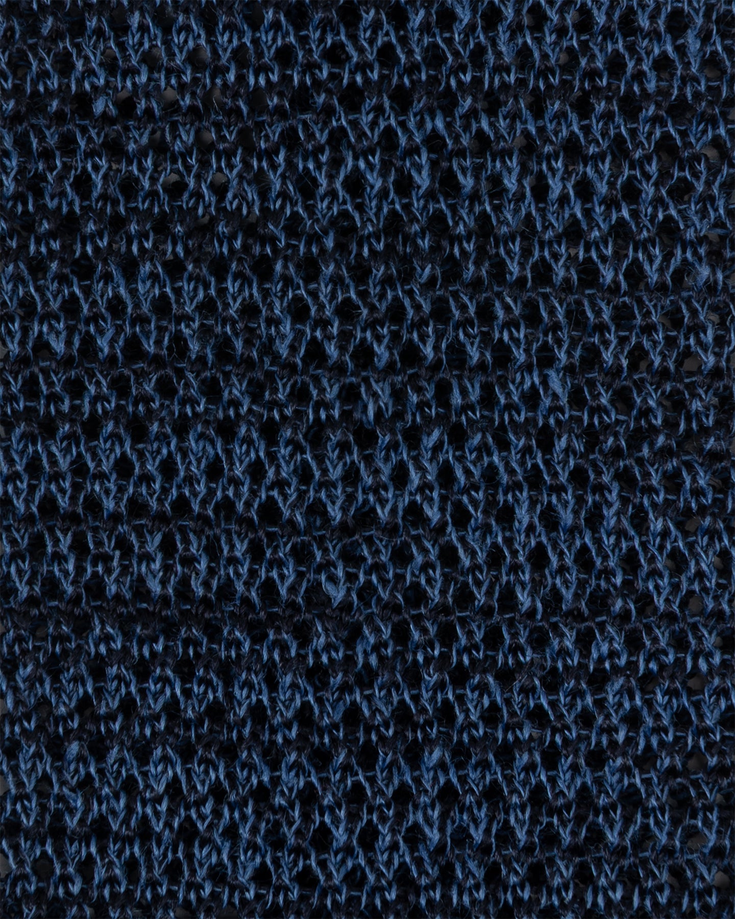 Dark Blue Melange Knitted Silk Linen