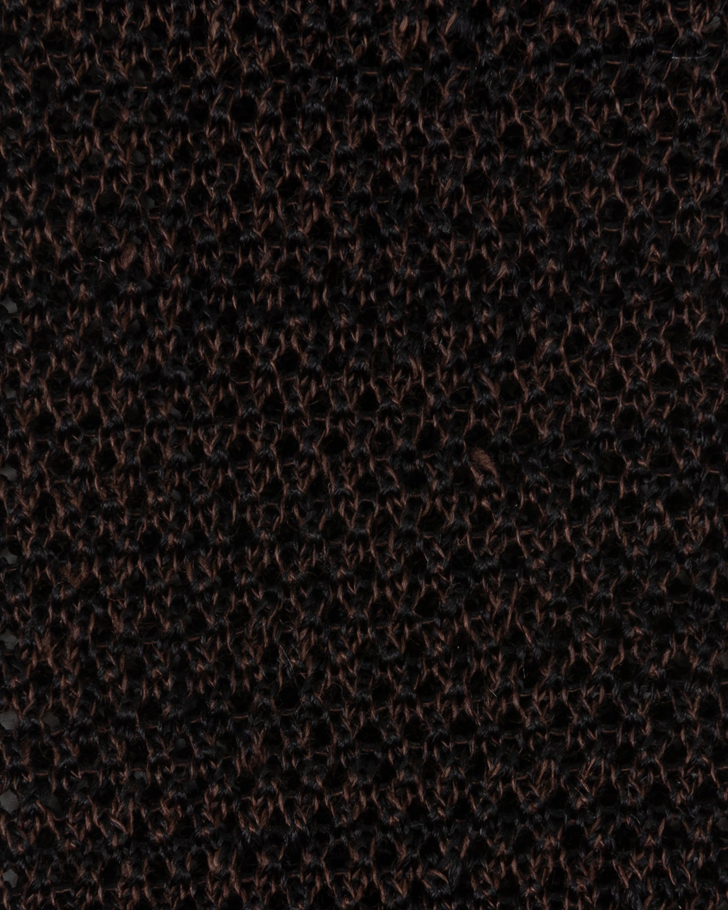 Dark Brown Melange Knitted Silk Linen