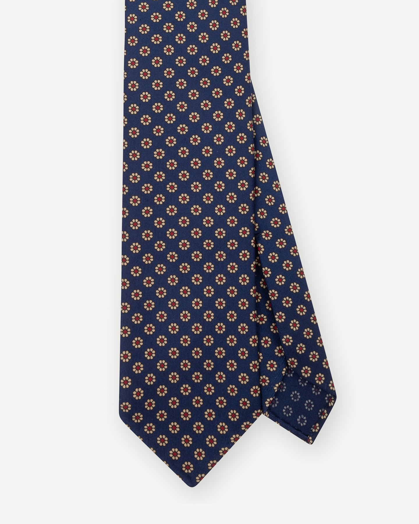 Navy Ancient Madder tie with floral pattern