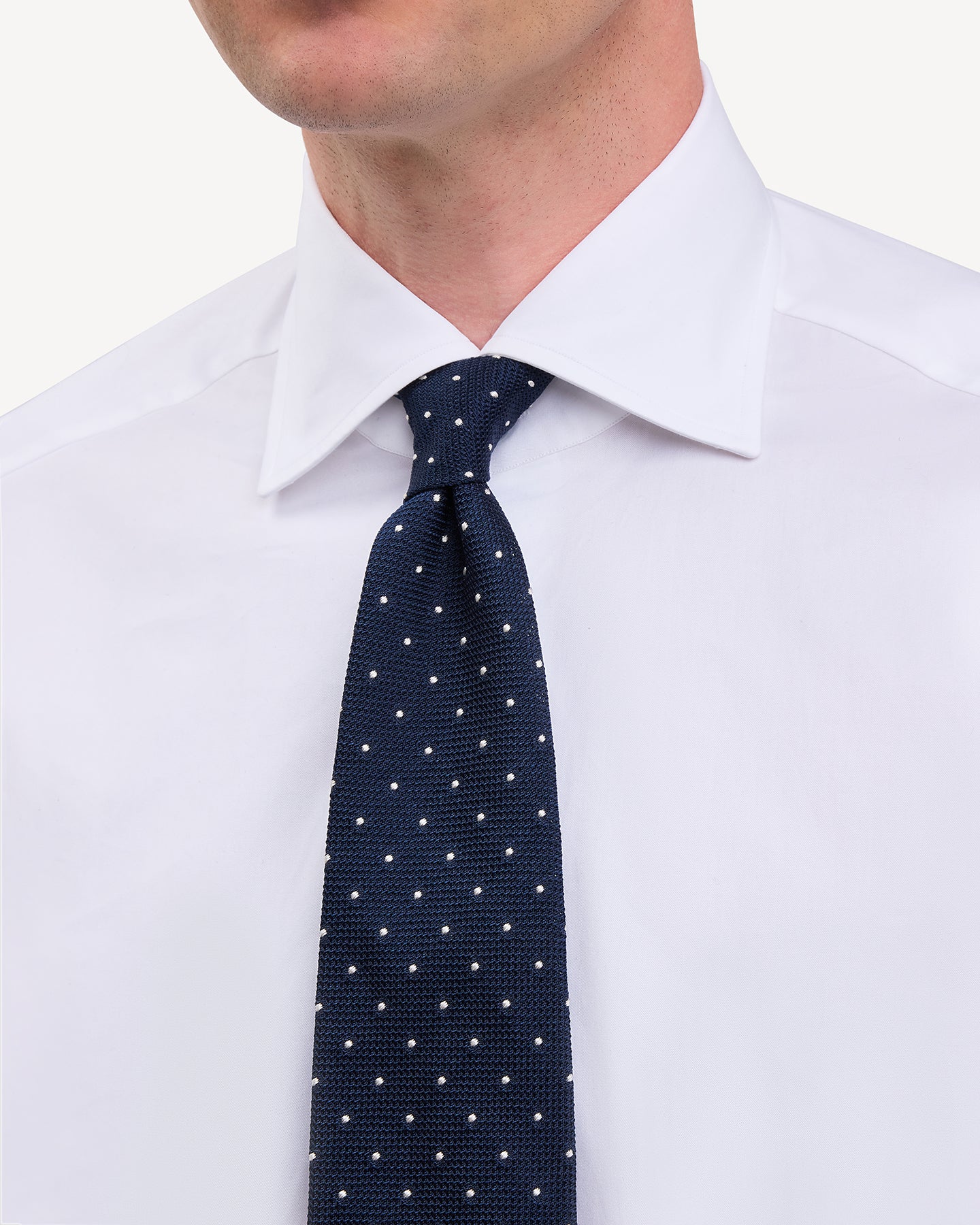 Navy White Small Polka Dot Grenadine Tie