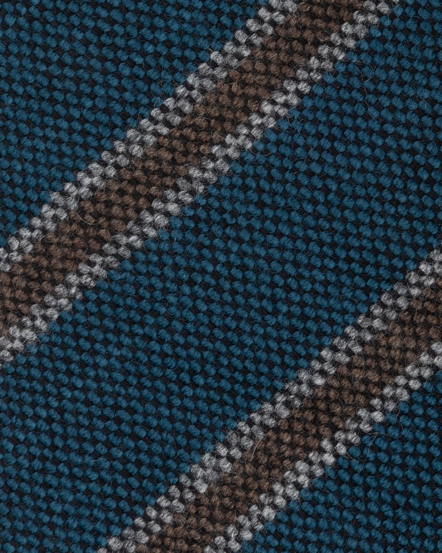 Teal Brown Stripe Cashmere Wool Tie