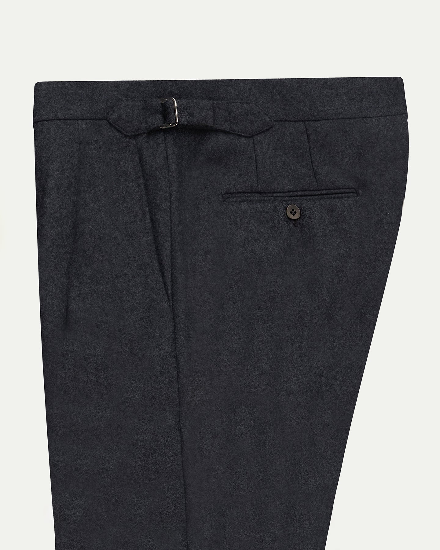 Made-To-Order Trousers in Dark Grey Flannel
