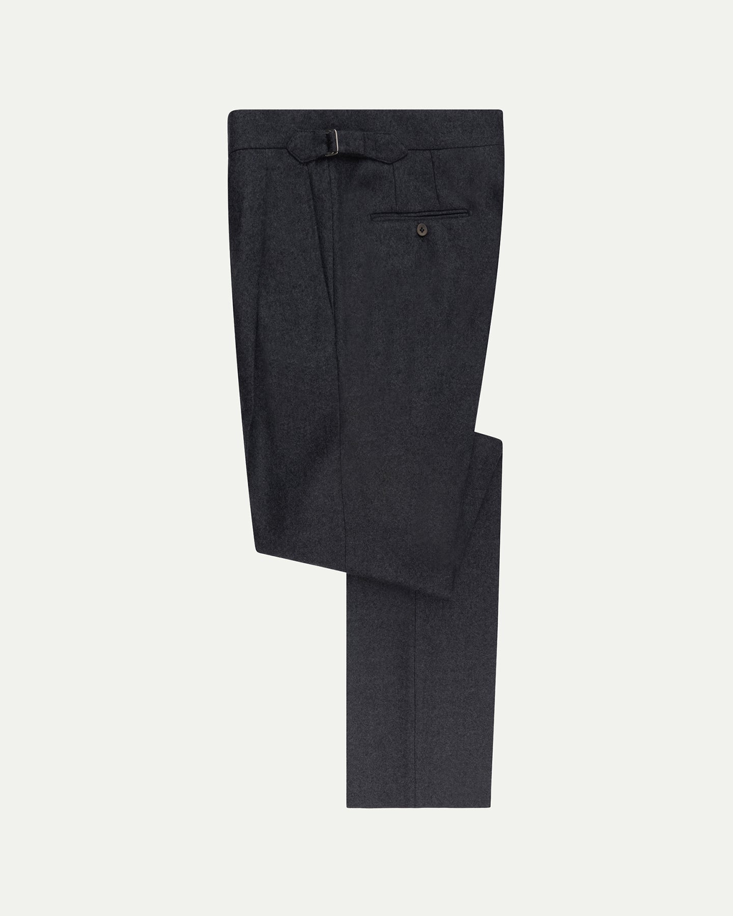 Made-To-Order Trousers in Dark Grey Flannel