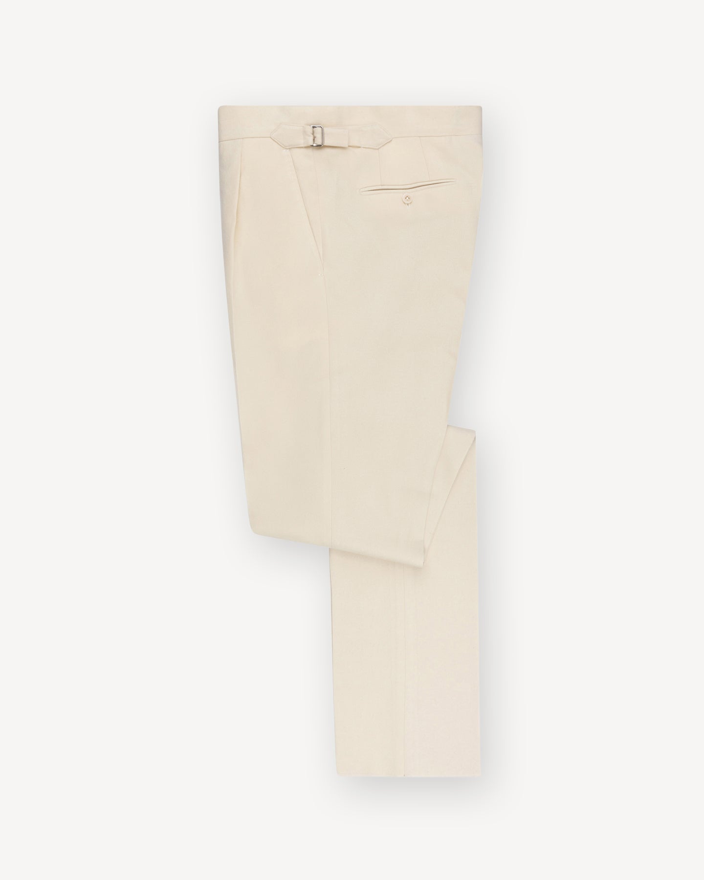 Fox Brothers Cricket Flannel trousers with single pleats and side adjusters
