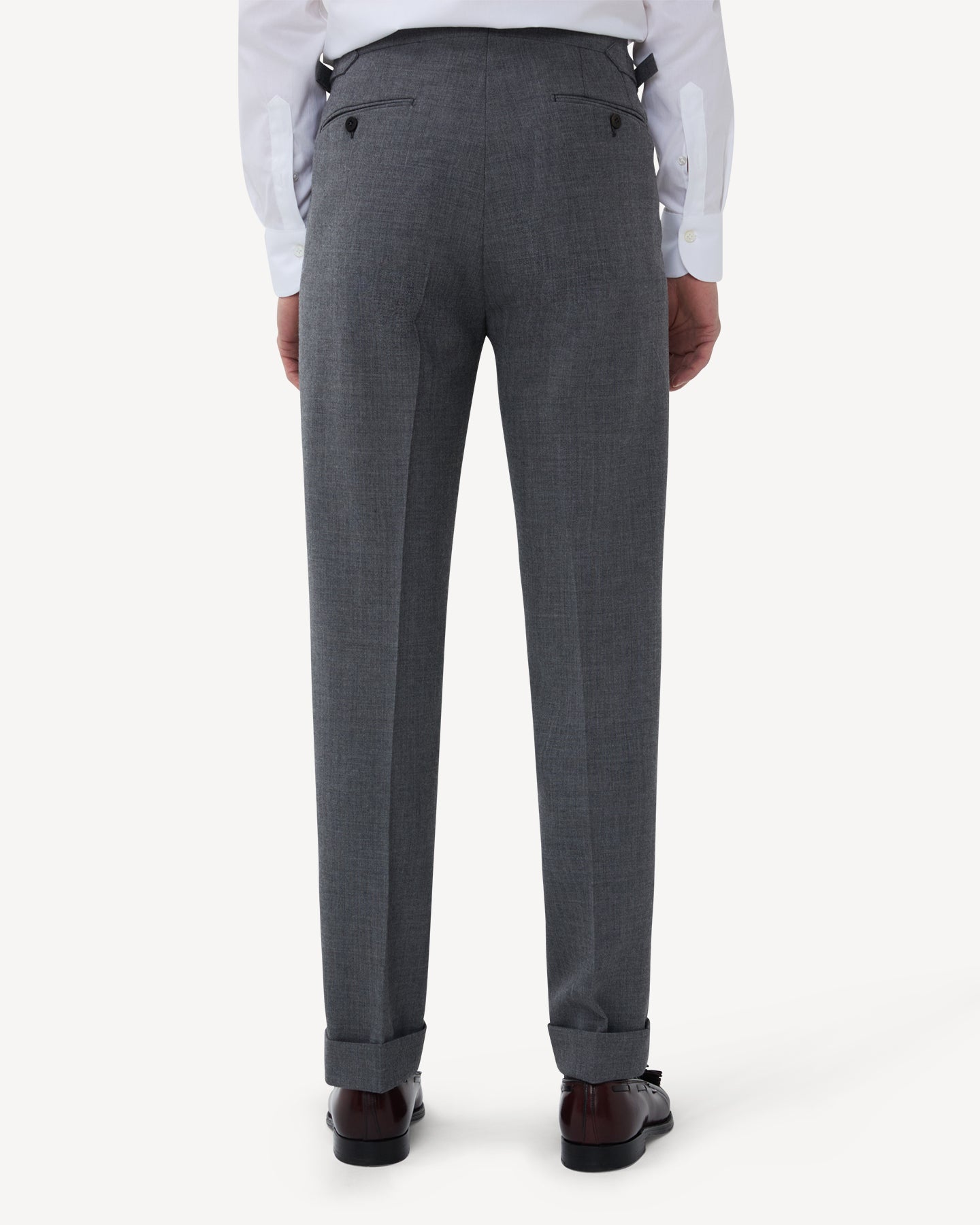 Light Grey Single Pleat Fresco Trousers
