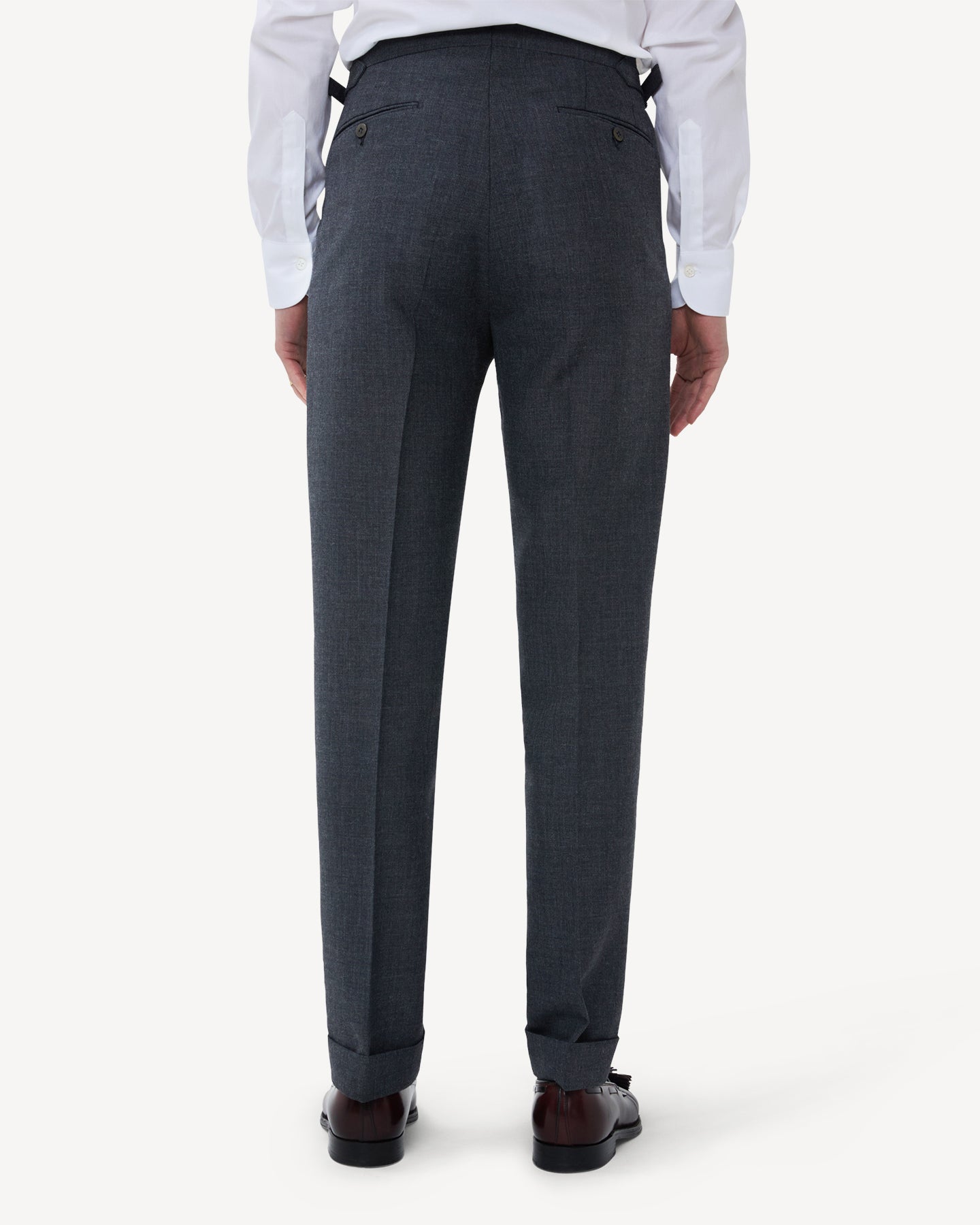 Mid Grey Single Pleat Fresco Trousers
