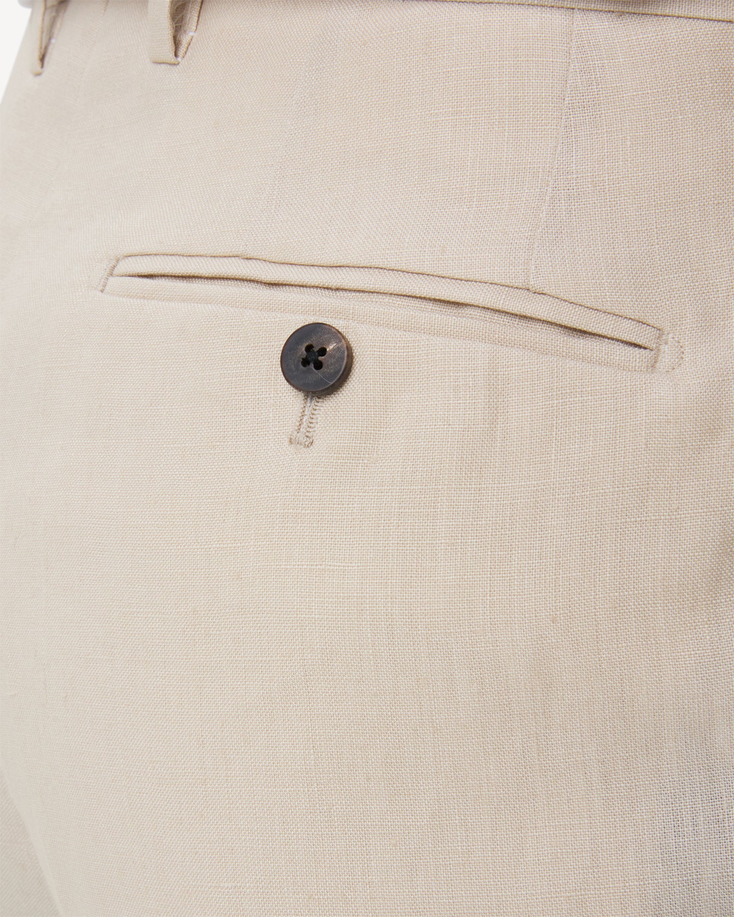 Stone linen trousers with horn buttons