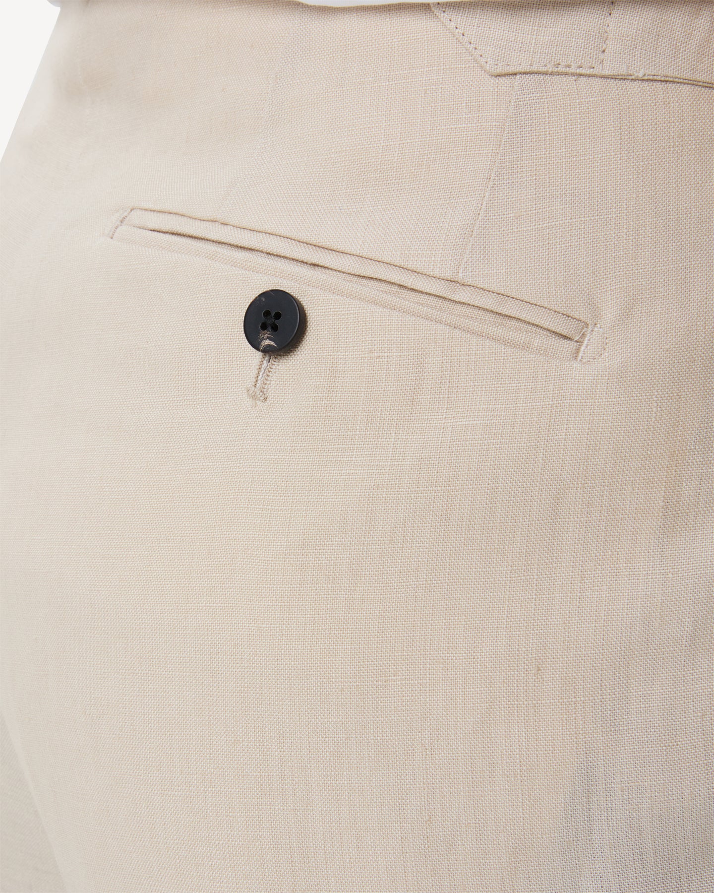  Stone linen trousers with horn buttons