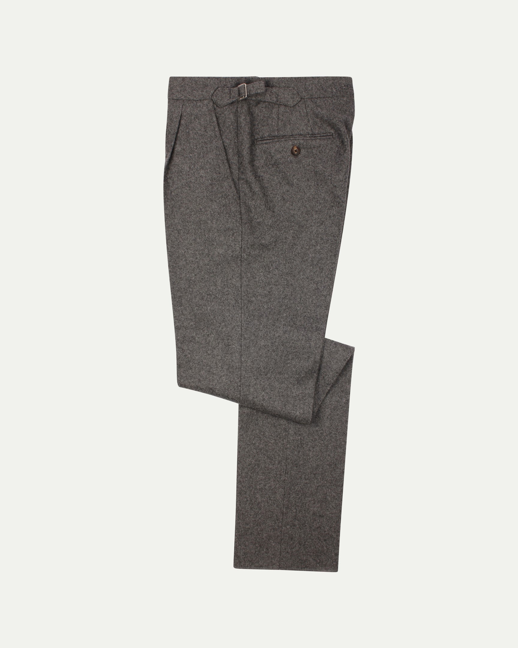 Made-To-Order Trousers in Mid Grey Flannel