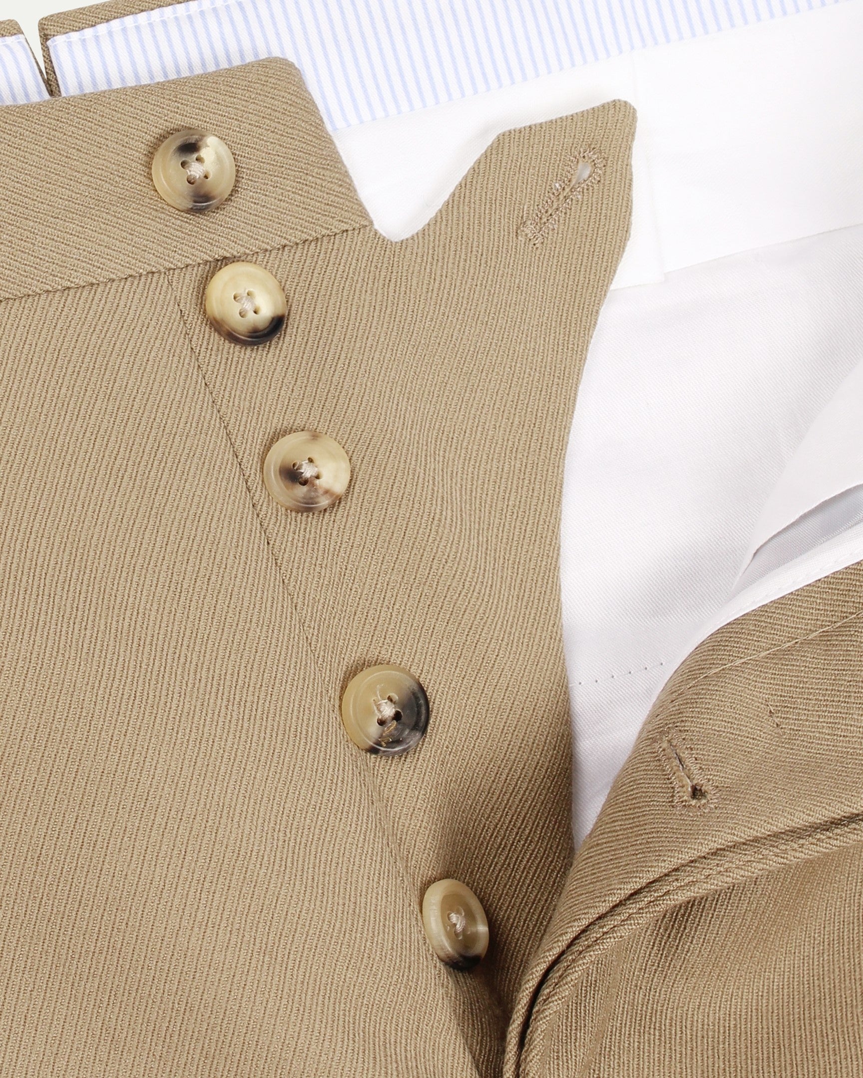 Made-To-Order Trousers in Beige Cavalry Twill