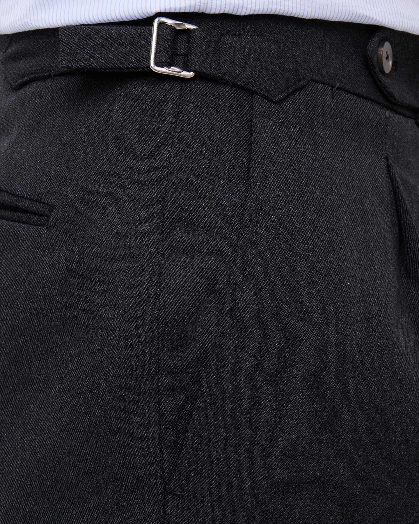 Dark grey cavalry twill trousers  trousers with side adjusters