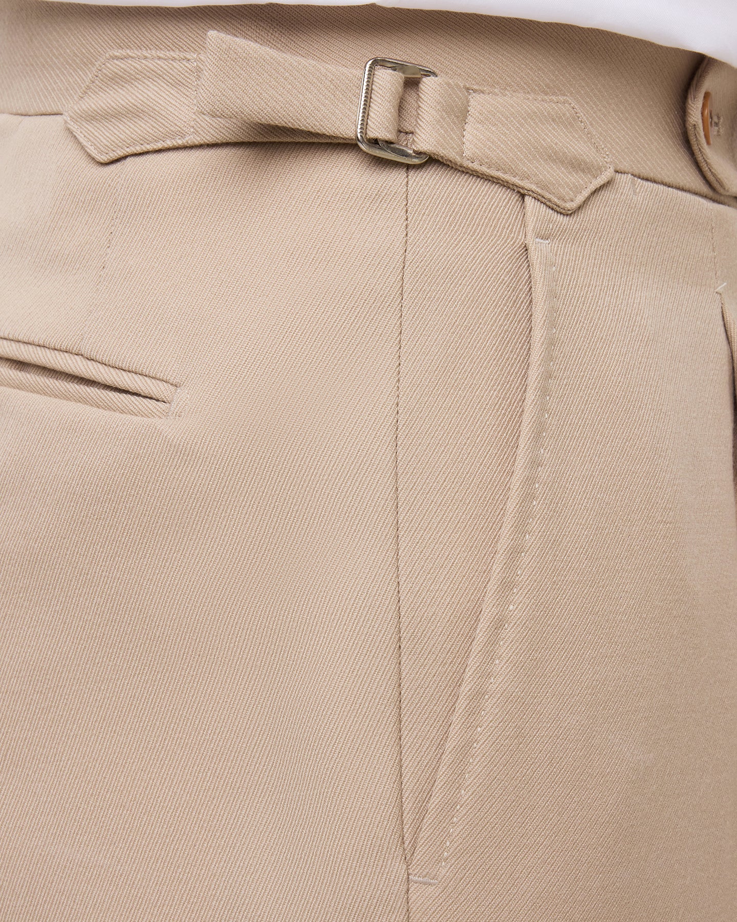 Light tan cavalry twill trousers  trousers with side adjusters