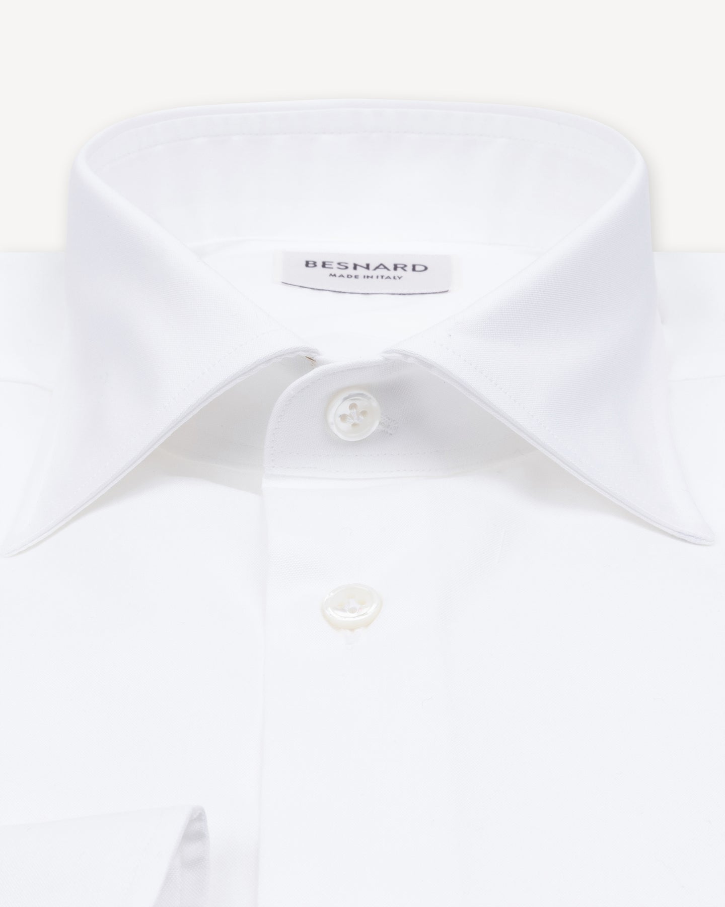 White Pinpoint Spread Collar Shirt
