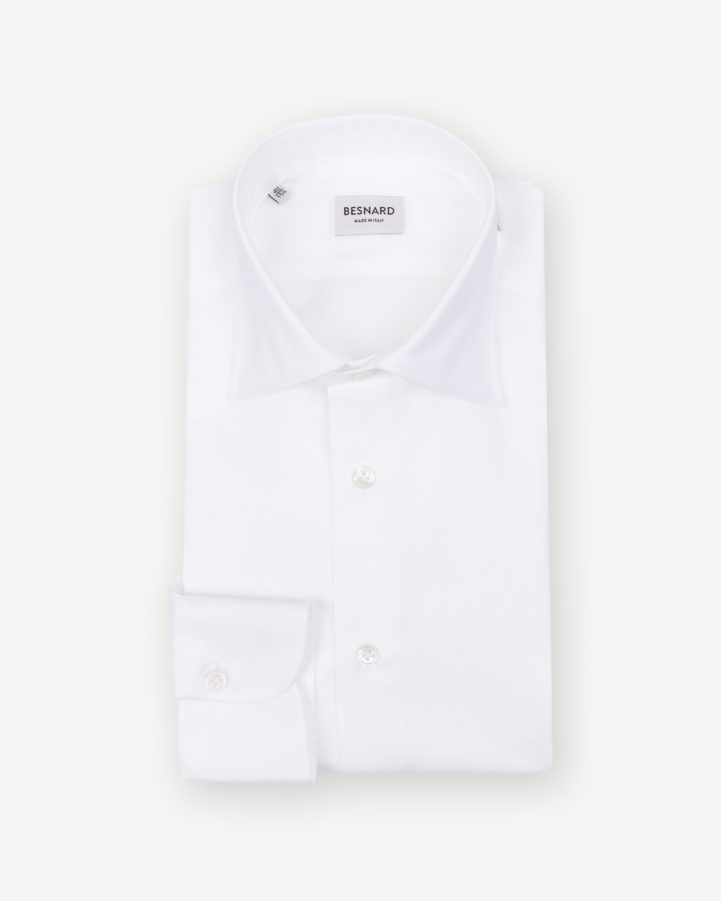 White Pinpoint Spread Collar Shirt