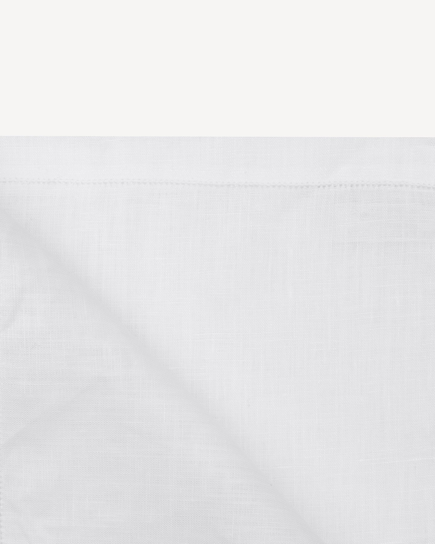 White Linen Handkerchief with punched hem