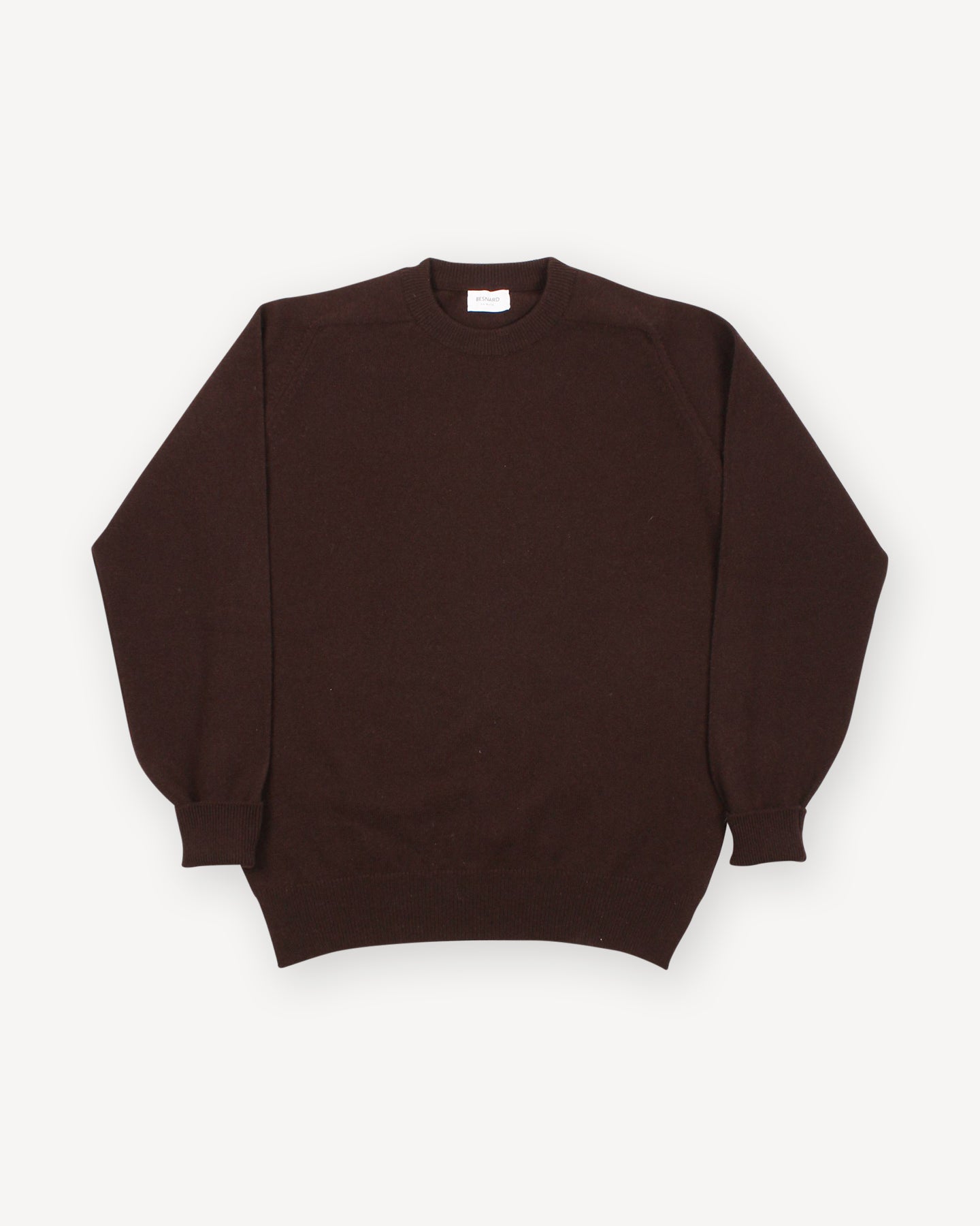 Brown Lambswool Crewneck Sweater