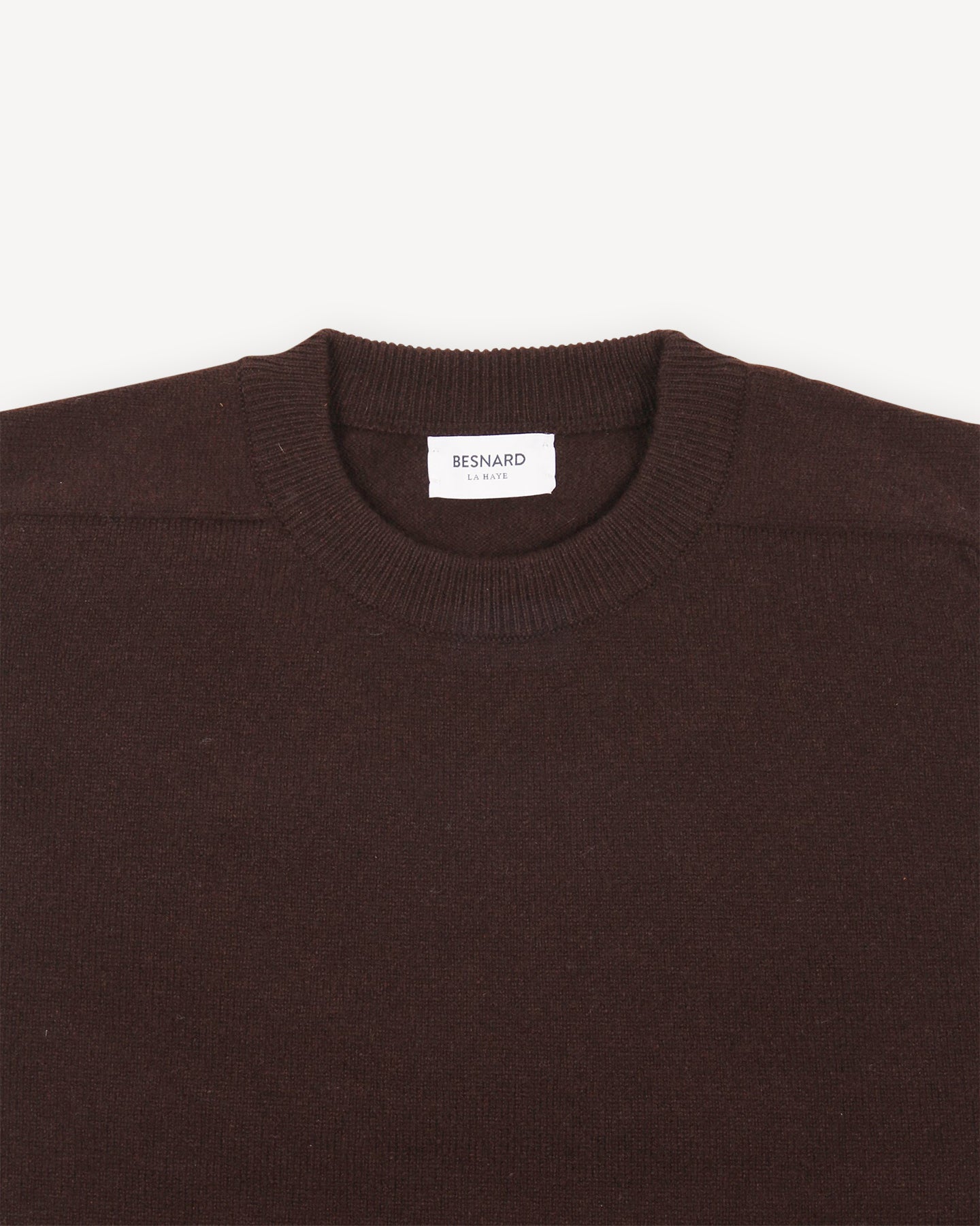 Brown Lambswool Sweater with Crewneck