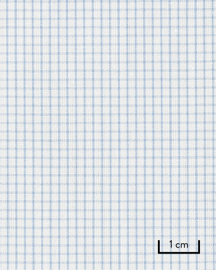 Thomas Mason Light Blue Grid Poplin 100s