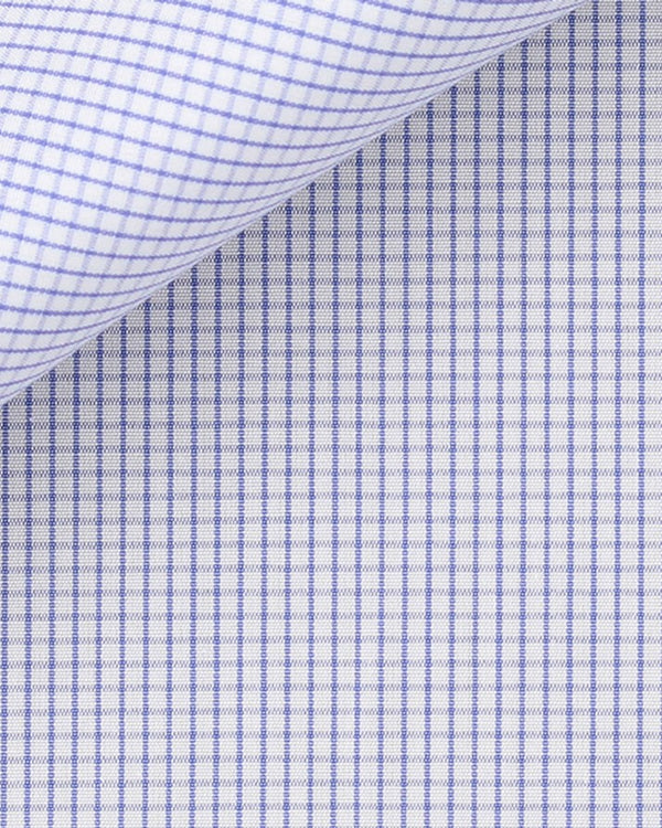Thomas Mason Blue Grid Poplin 100s