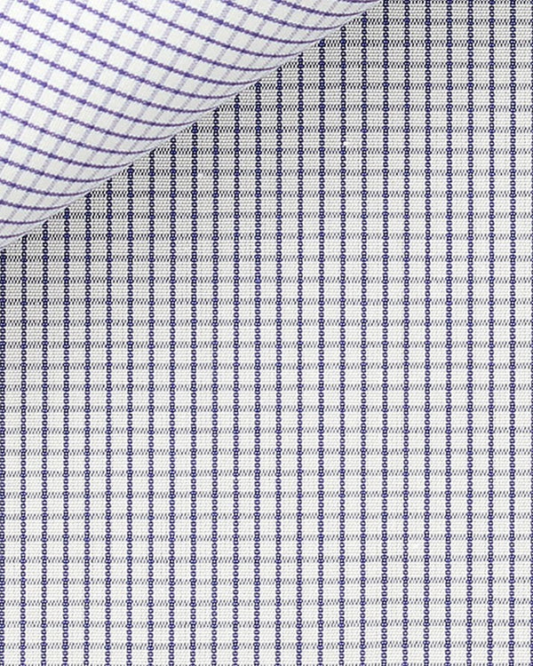 Thomas Mason Navy Grid Poplin 100s