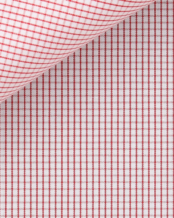 Thomas Mason Red Grid Poplin 100s