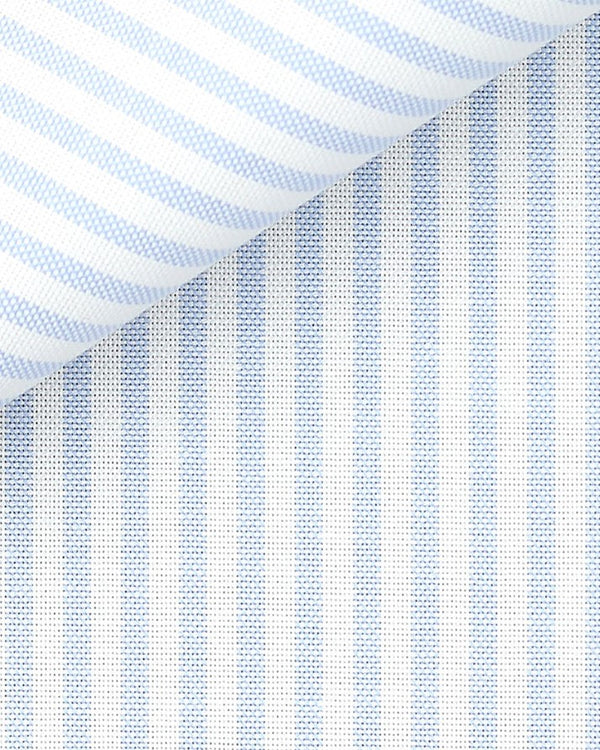 Thomas Mason Light Blue University Stripe Premium Oxford Cloth