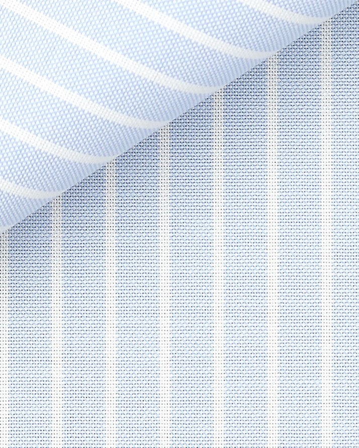 Thomas Mason Light Blue Reverse Stripe Premium Oxford Cloth
