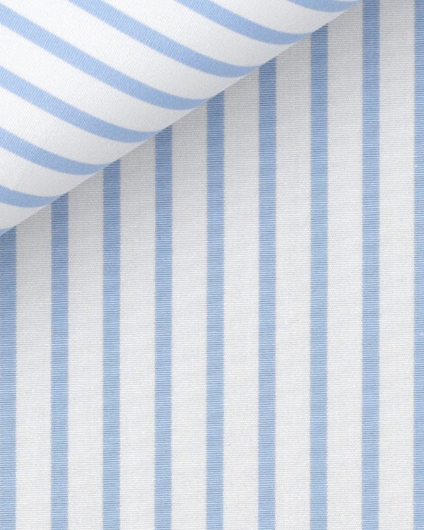 Thomas Mason Light Blue Pencil Stripe 120s