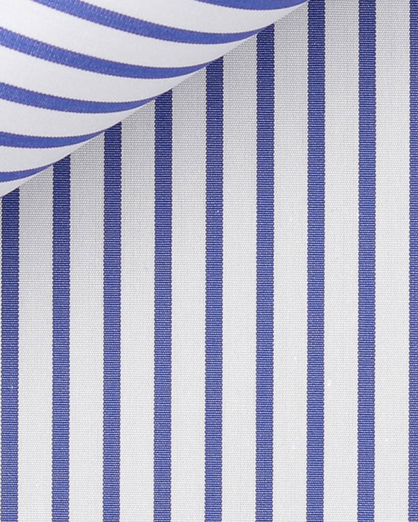 Thomas Mason Dark Blue Pencil Stripe 120s