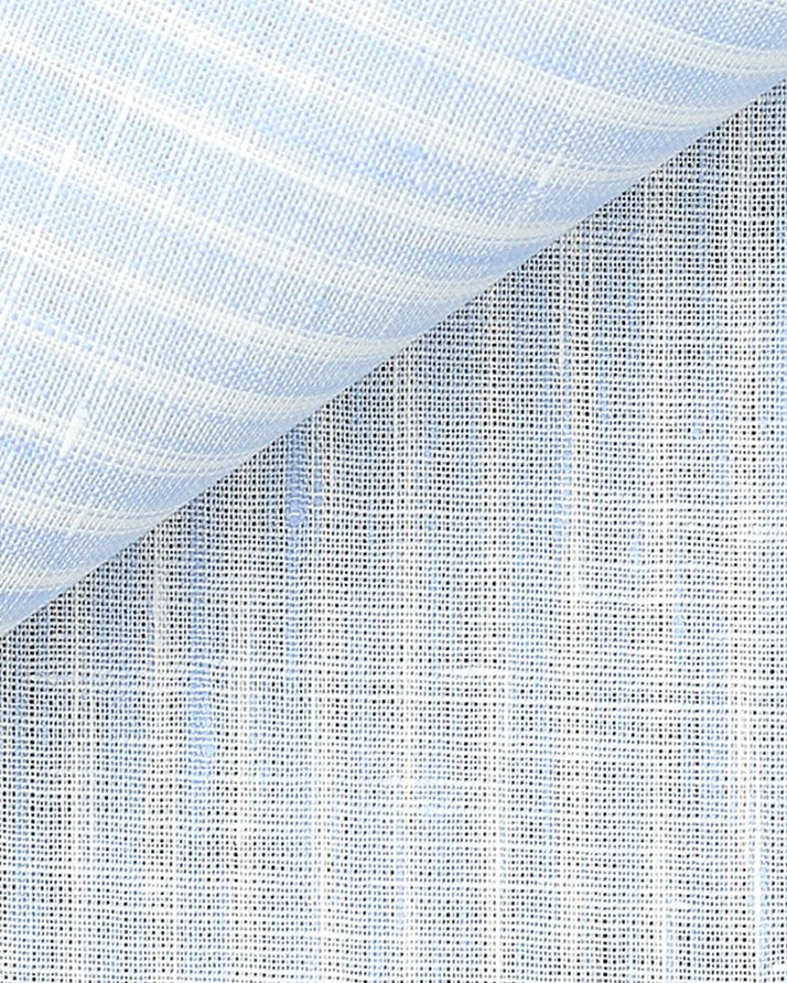 Thomas Mason Light Blue Reverse Stripe Linen