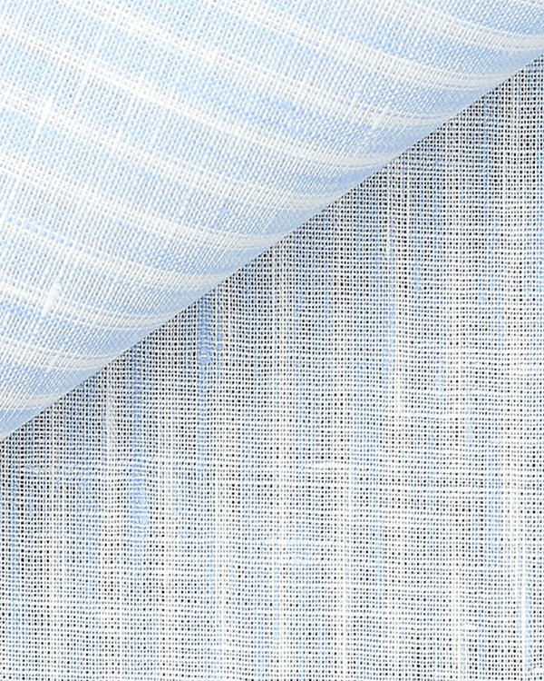 Thomas Mason Light Blue Reverse Stripe Linen