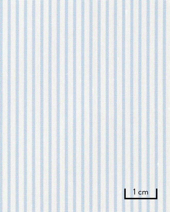 Thomas Mason Light Blue Stripe Non-Iron Poplin 120s