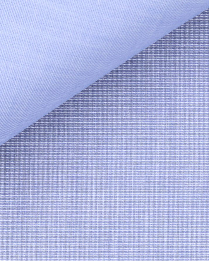 Light blue non-iron end-on-end poplin shirt fabric by Thomas Mason