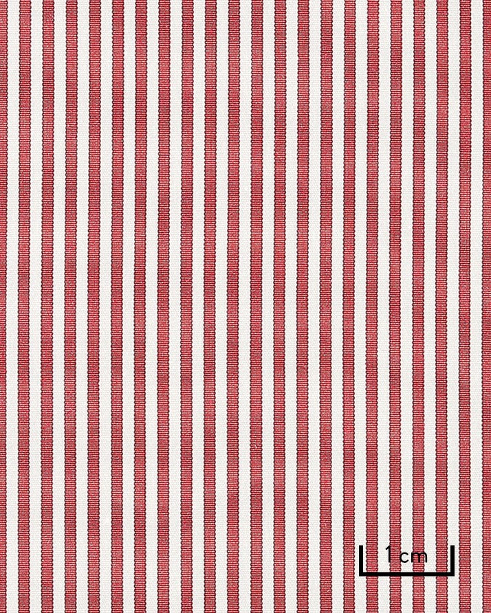 Thomas Mason Red Poplin 120s Fine Bengal Stripe