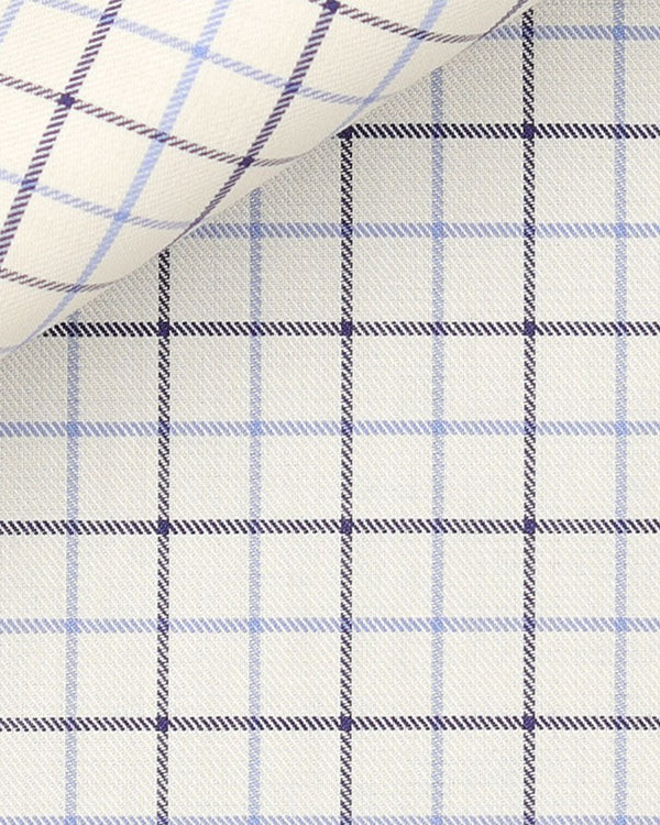 Thomas Mason Blue Navy Tattersall Check