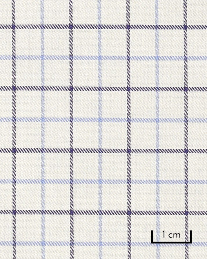 Blue Navy Tattersall Check by Thomas Mason