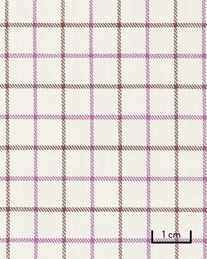 Brown Purple Tattersall Check by Thomas Mason