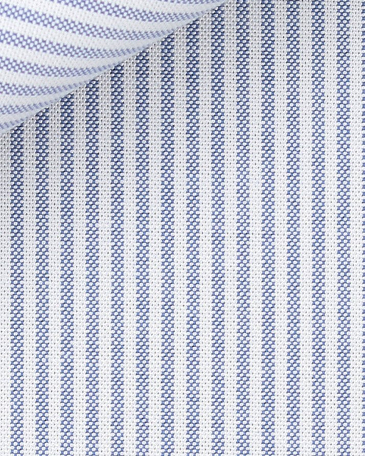 Thomas Mason Navy University Stripe American Oxford Cloth