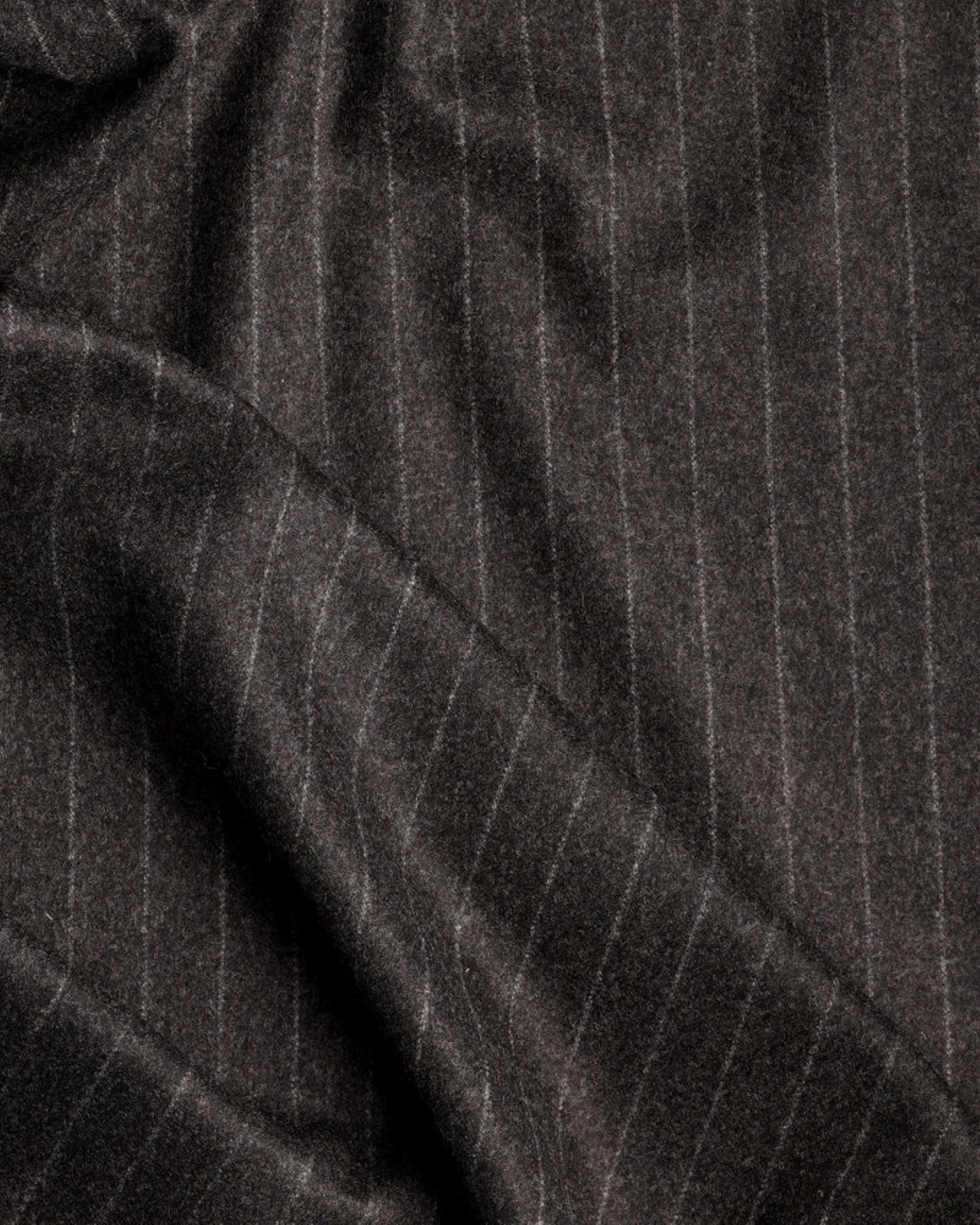 Fox Brothers Wide Chalk Stripe Charcoal Flannel